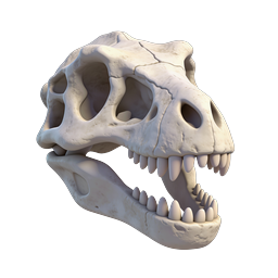 Realistic 3D Skull with Open Jaw Icon