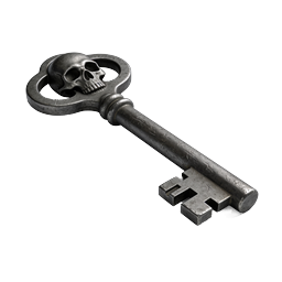 Antique Skull Key Icon - Gothic Vintage Metal Key