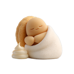 Sleeping Baby Clay Icon - Cute 3D Illustration