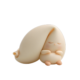 Icône de bébé endormi en argile - Adorable personnage 3D