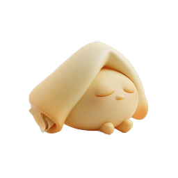Sleeping Blanket Character - Cozy 3D Clay Icon