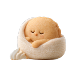 Sleeping Dumpling Bun Kawaii Clay Icon