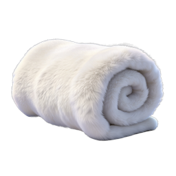 Sleeping Fluffy White Animal 3D Icon - Cute & Soft