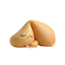 ไอคอน 3D คุกกี้เสี่ยงทายดินปั้นท่านอน - ตัวละครคาวาอี้สุดน่ารัก
