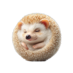 Sleeping Cute Hedgehog Realistic Icon | Wildlife Animal