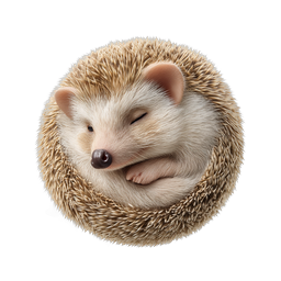 Sleeping Hedgehog Realistic Wildlife Icon