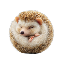 Sleeping Hedgehog Realistic Icon - Cozy Wildlife