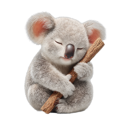Adorable Sleeping Koala 3D Icon - Cute Wildlife Character