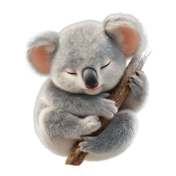 Sleeping Koala Bear Icon - Cute Wildlife Illustration