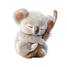 Sleeping Koala Bear 3D Icon - Cute Wildlife Character