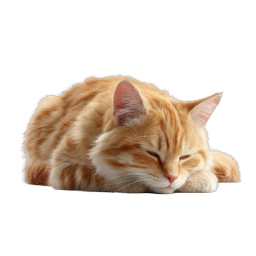 Sleeping Orange Tabby Cat Icon - Realistic Pet Illustration