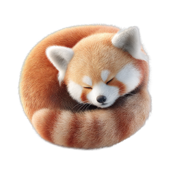 Sleeping Red Panda Realistic Wildlife Icon