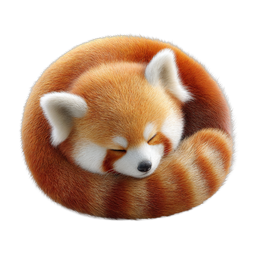 Sleeping Red Panda Cute Wildlife Icon