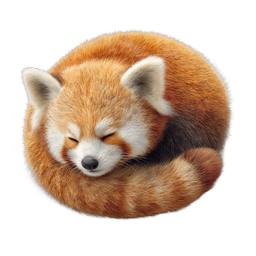 Sleeping Red Panda Icon - Cute Wildlife Animal Graphic