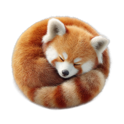 Sleeping Red Panda Icon - Cute Wildlife Animal