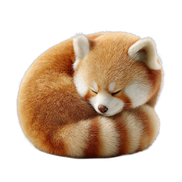 Sleeping Red Panda Icon - Cute Wildlife Illustration