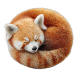 Sleeping Red Panda Icon - Cute Wildlife Illustration