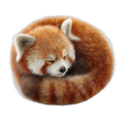 Sleeping Red Panda Icon - Realistic Wildlife Animal