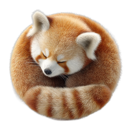 Sleeping Red Panda Icon - Cute Wildlife Animal