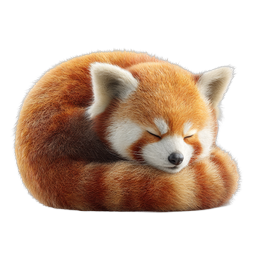 Sleeping Red Panda Realistic Wildlife Icon