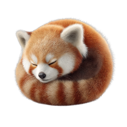 Sleeping Red Panda Icon - Cute Wildlife Animal Illustration