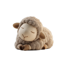 Sleepy Clay Sheep Icon | Cute Lamb Figurine Design