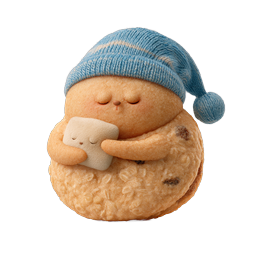 Sleepy Cookie Character with Nightcap - Cute Clay Icon