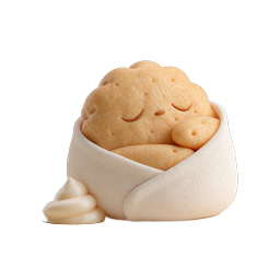 Sleepy Cookie Character - Cute Clay Style Food Icon