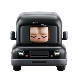 Sleepy Driver Van - Cute Clay Style 3D Icon