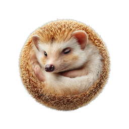 Cute Sleeping Hedgehog Realistic Icon | Wildlife Design