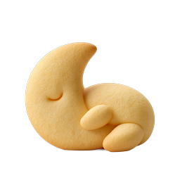 Sleepy Crescent Moon Clay Icon | 3D Pastel Design