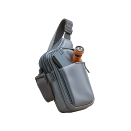 Tactical Sling Bag Icon with Flashlight - 3D Render