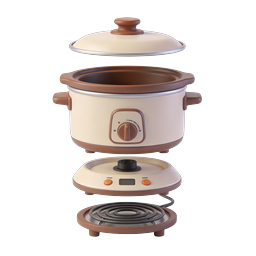 3D Slow Cooker Appliance Icon | Kitchen Equipment