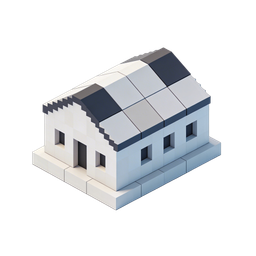 Stylized Building Blocks House Icon for Design Projects