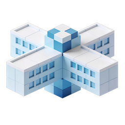 Stylized Hospital Building Icon for Healthcare Use