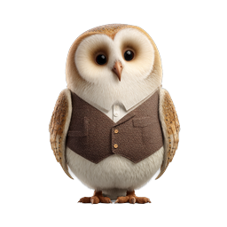 Smart Owl Icon - Cute Animal Character Symbol