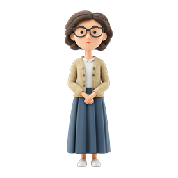 Smart Woman Avatar 3D Character with Glasses