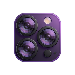 Purple Smartphone Triple Camera Icon - 3D Realistic