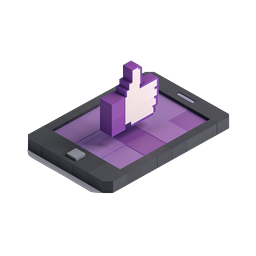 Smartphone Like Icon - 3D Isometric Social Media