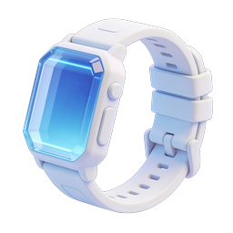 Smartwatch Blue Screen 3D Icon | Wearable Tech