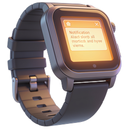 Smartwatch Notification Alert Icon - 3D Render