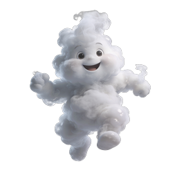 Ícone de personagem nuvem sorridente 3D - mascote do clima fofo