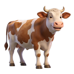 Smiling Cow Icon for Agriculture and Food Themes