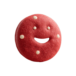 Cute Smiling Red Cookie Icon - 3D Rendered Food Icon