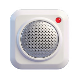 Smoke Detector Icon - 3D Fire Alarm Device