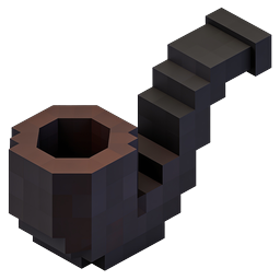 Isometric Smoking Pipe 3D Icon - Voxel Art Style