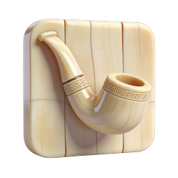 Vintage Smoking Pipe 3D Icon with Carved Details