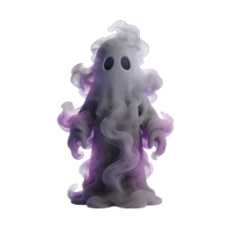 Smoky Purple Ghost 3D Icon for Halloween Designs