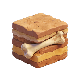 ไอคอนขนม S'mores - ภาพประกอบขนมแคมป์ไฟ 3D