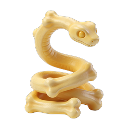 3D-Schlangenknochen-Skulptur-Icon - Glänzendes Reptilien-Design